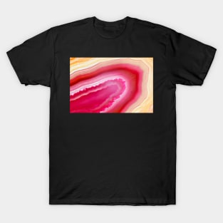 Red and orange agate mineral super macro T-Shirt